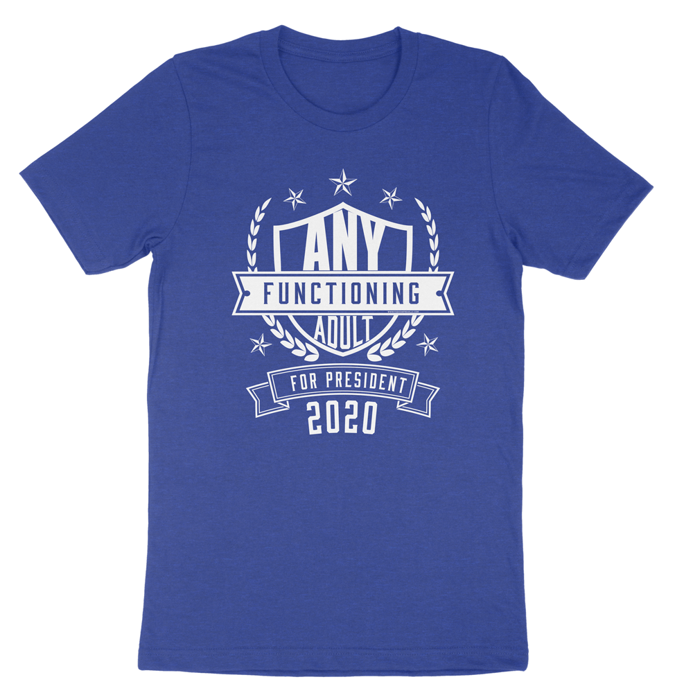 Any Functioning Adult for President 2020 | Choose Wisely | Our future is in the hands of this person | Election Freakn Tees | Apple Valley, MN