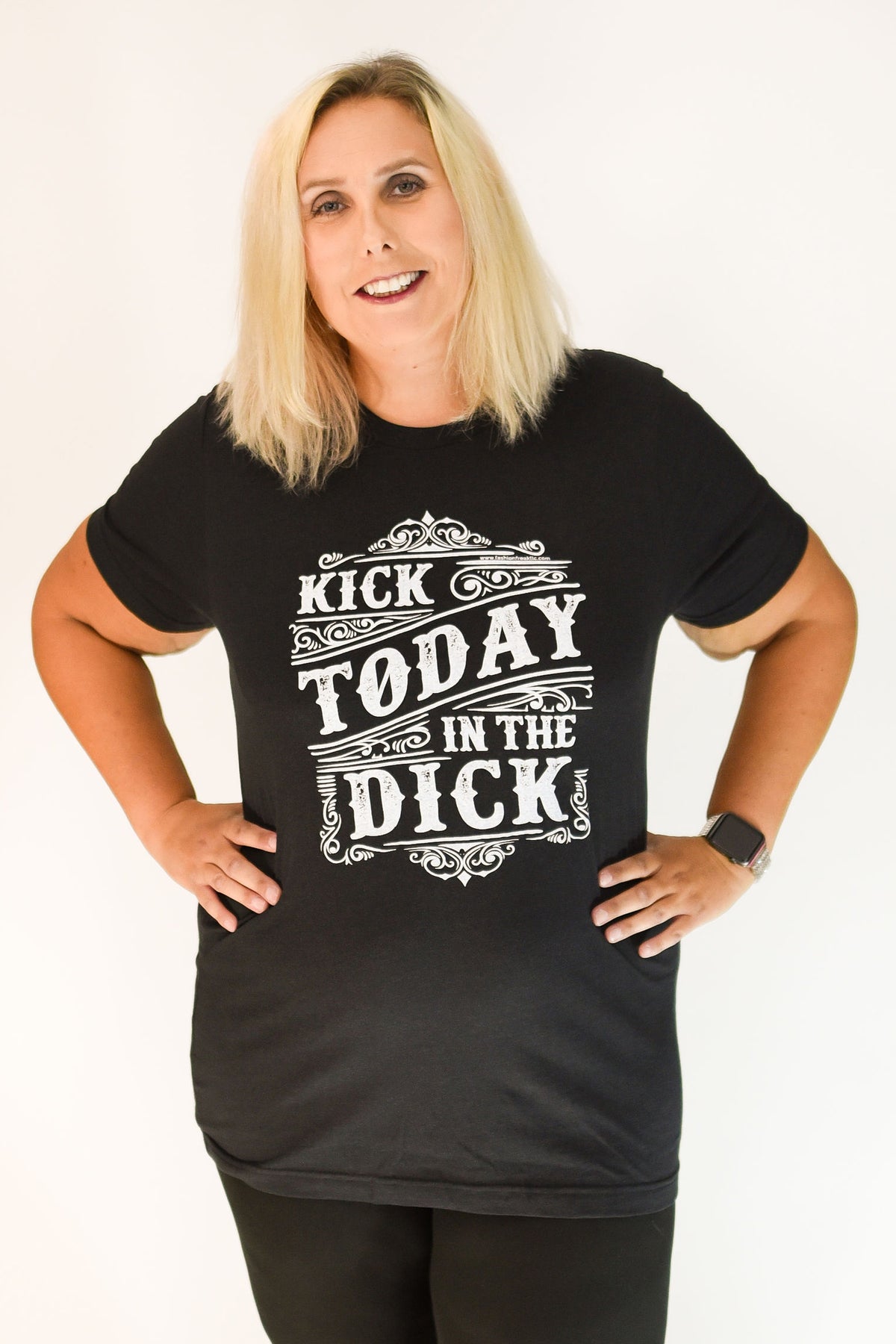 Kick Today in the Dick Exclusive Graphic T by Fashion Freak LLC | Unisex Black