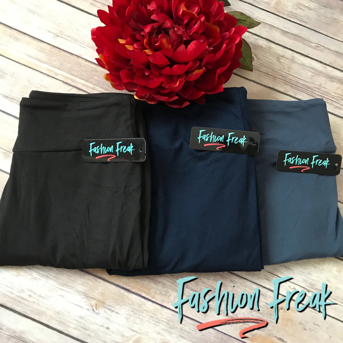 Fashion Freak Exclusive Leggings | Black, Navy, Charcoal Blue | Yoga Waistbands for ultimate comfort!